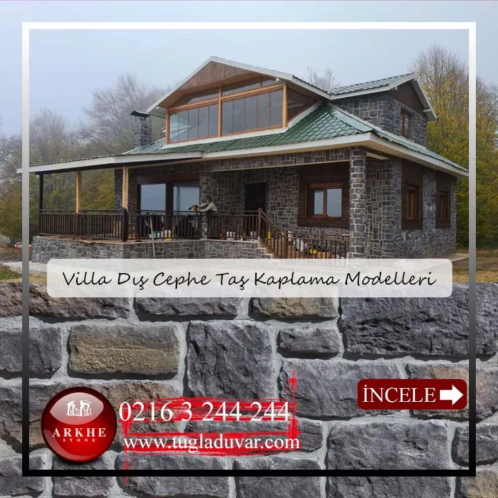 Villa dış cephe taş kaplama modelleri